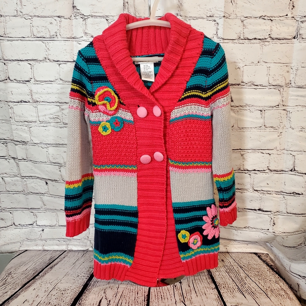 Jillian’s Closet Striped Cardigan Sweater Size 4 Knit Long Sleeve